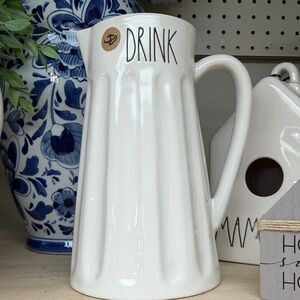 Rae Dunn White Ceramic Drink Pitcher